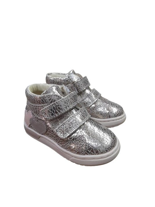Sneakers PRIMIGI scarpa da bambina Primi Passsi in camoscio cracrè metal nude