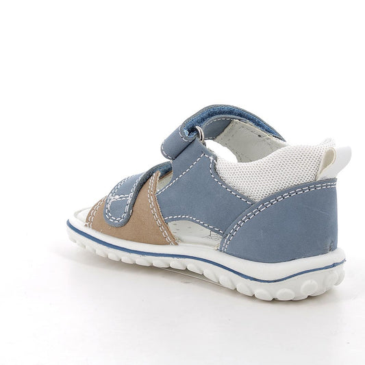 Sandalo PRIMIGI scarpa da bambino PRIMI PASSI in nabuk avion e moro
