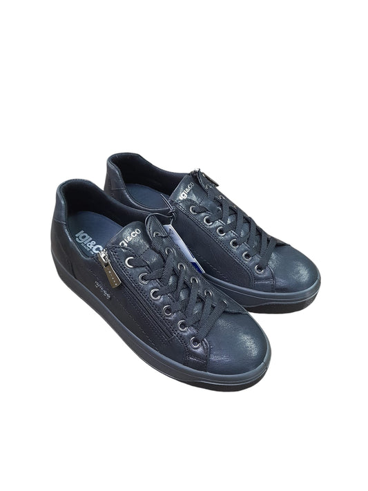 Sneakers IGI&CO scarpa da donna MADE IN ITALY in pelle/capra parker metal nero