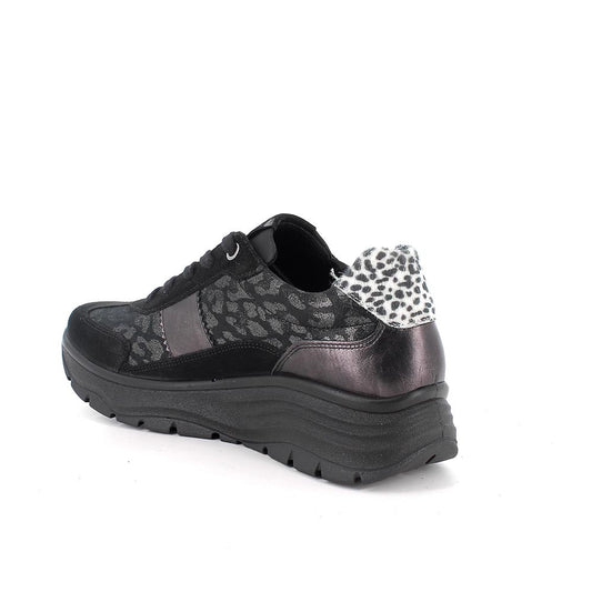 Sneakers IGI&CO scarpa sportiva da donna MADE IN ITALY in camoscio nero
