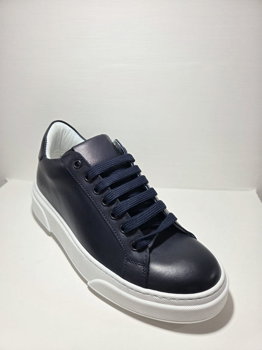 Sneakers uomo Londra in pelle blu notte CHAMPIGNON calzature MADE IN ITALY