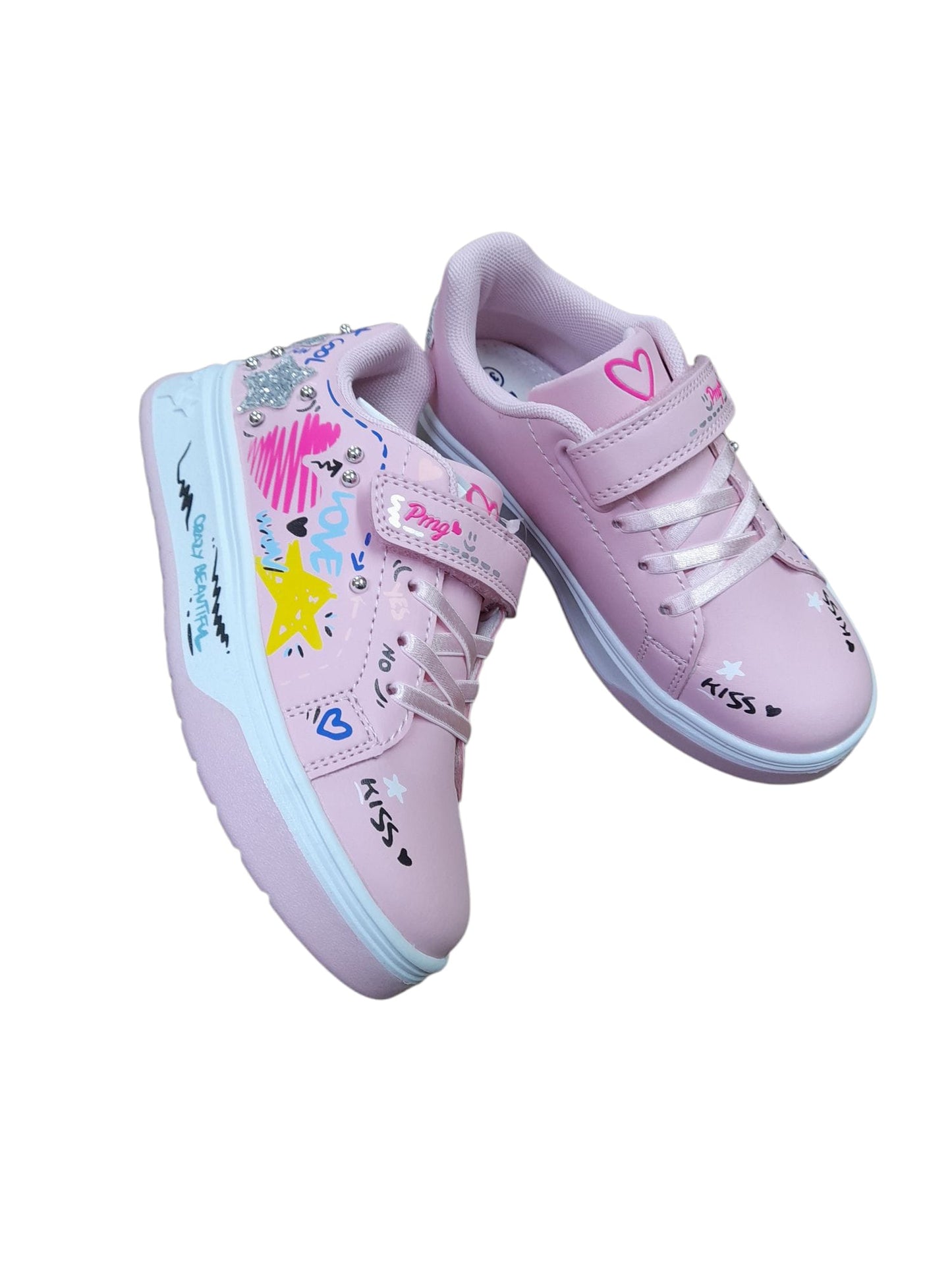 Sneaker PRIMIGI SPORT scarpa ginnastica da bambina in pelle rosa a strappi