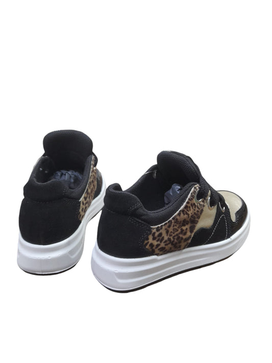 Sneaker PRIMIGI BLACK LAB scarpa sportiva da bambina in camoscio e vernice nero