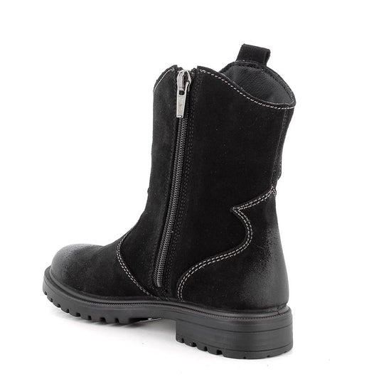 Stivale Texano PRIMIGI scarpa da bambina in scamosciato invecchiato nero