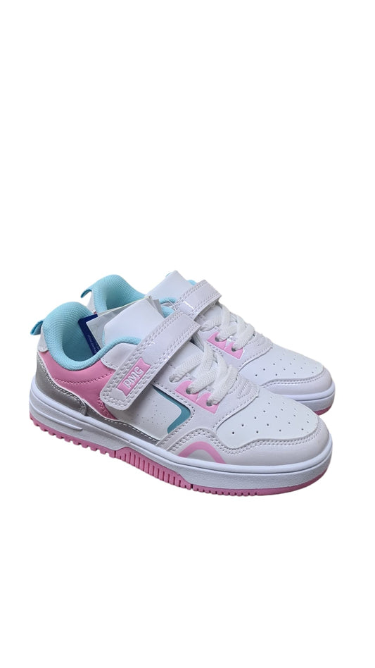 Sneaker PRIMIGI SPORT scarpa ginnastica da bambina in pelle e venice bianco a strappi