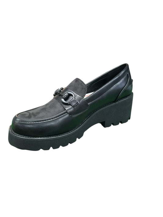 Mocassino AMARPIES scarpa da donna casual a zeppa in pelle nappata soft nero