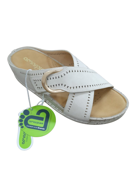 Scalzato AMARPIES scarpa/sandalo donna in pelle beige chiaro