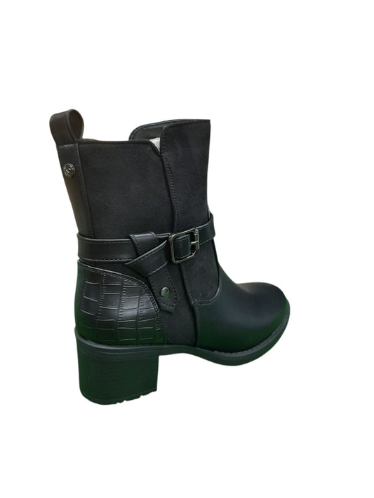 Tronchetto AMARPIES stivaletto linea confort donna in pelle e camoscio nero