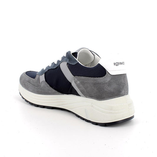 Sneakers IGI&CO scarpa sportiva uomo MADE IN ITALY in camoscio special grigio grafite