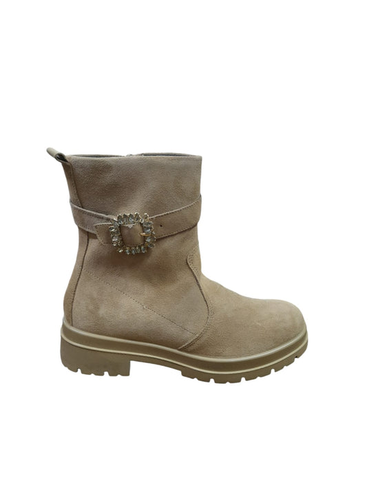 Tronchetto ENVAL SOFT stivaletto donna MADE IN ITALY in camoscio super beige caramel