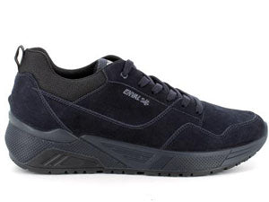Scarpa uomo ENVAL SOFT sneakers MADE IN ITALY in camoscio/crosta blu notte