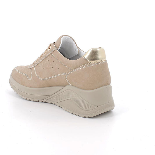 Sneakers IGI&CO scarpa sportiva donna MADE IN ITALY in nabuk delave Beige scuro