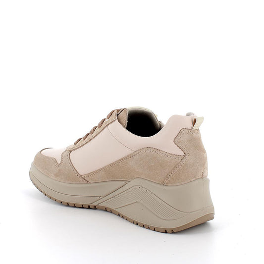 Sneakers IGI&CO scarpa sportiva donna MADE IN ITALY camoscio e pelle/nappa biscotto