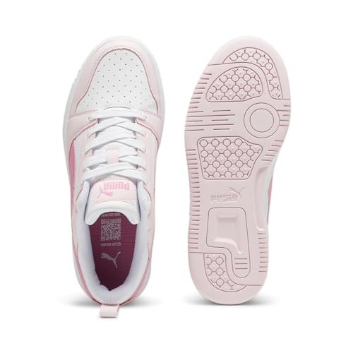 Sneaker PUMA REBOUND V6 LO AC+ PS scarpa da bambina in pelle rosa e bianca