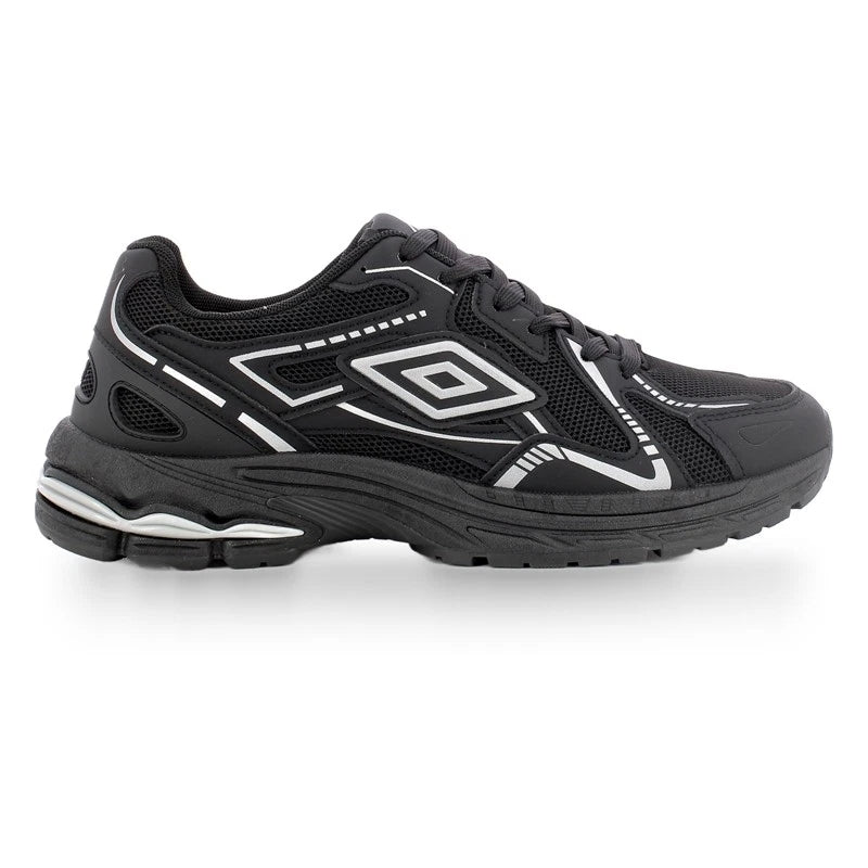 Sneakers UMBRO scarpa running da uomo in pelle e tessuto tecnico nera