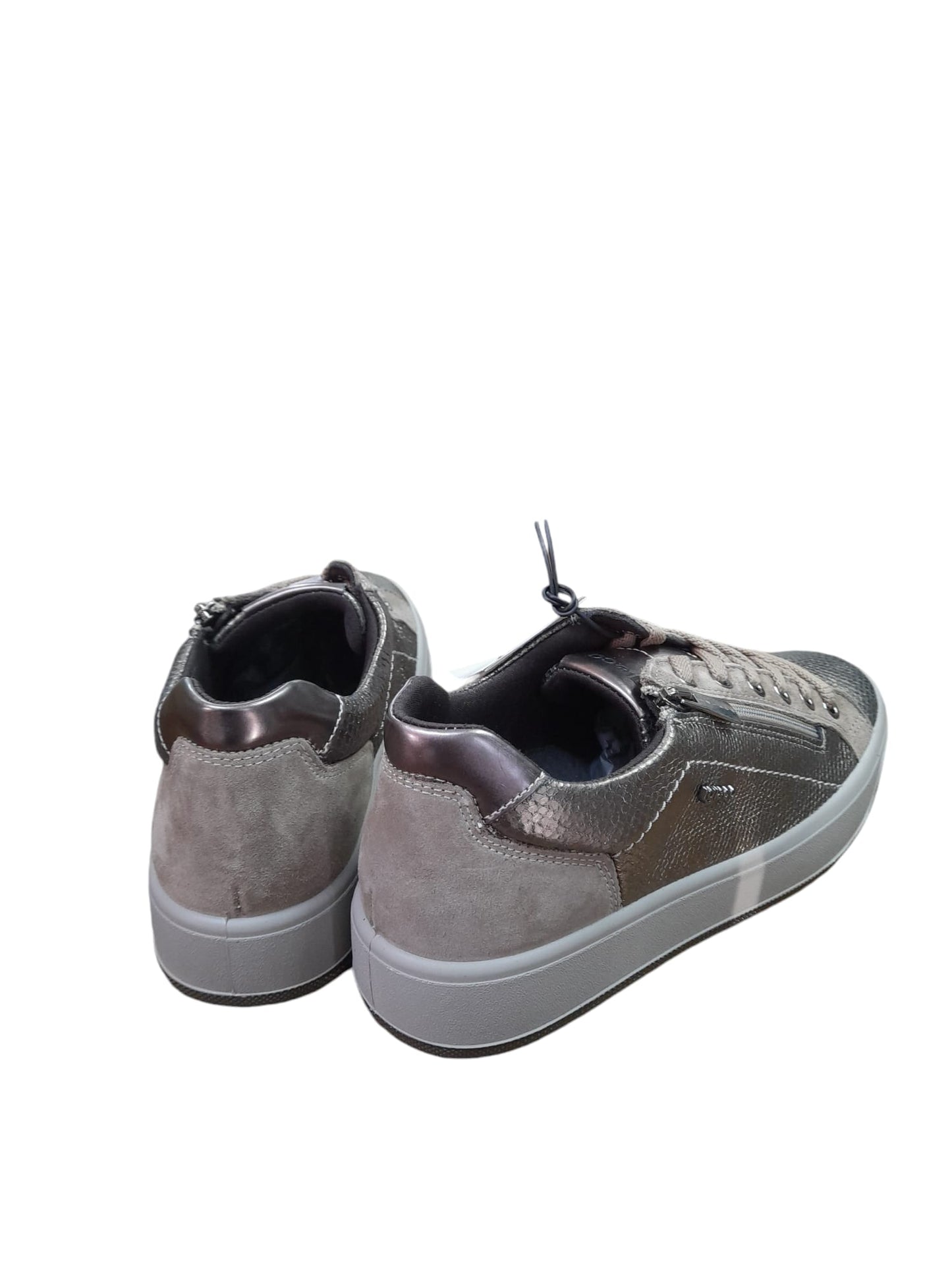 Sneakers IGI&CO scarpa da donna MADE IN ITALY in pelle/capra piper bronzo e camoscio