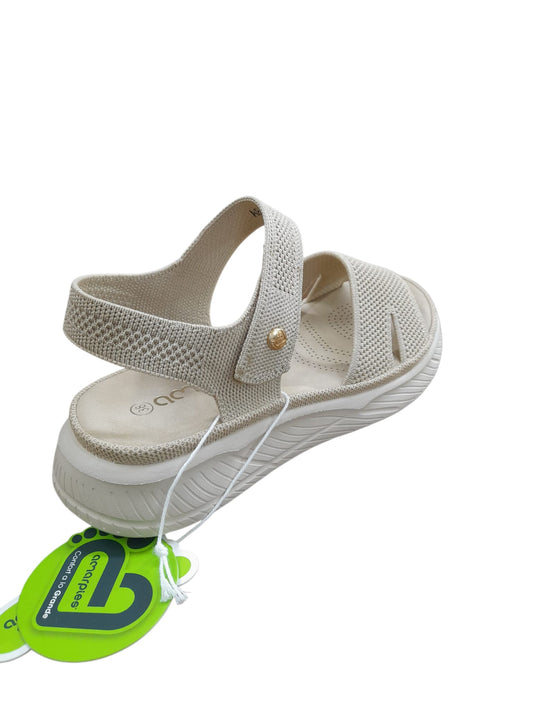 Sandalo AMARPIES scarpa donna in tessuto Flyknit elasticizzato linea confort beige