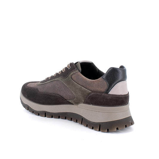Sneakers IGI&CO scarpa sportiva uomo MADE IN ITALY in camoscio special e crosta caffe