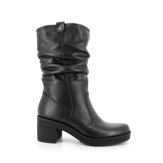 Stivale IGI&CO scarpa da donna MADE IN ITALY in pelle/nappa soft stropicciato nero