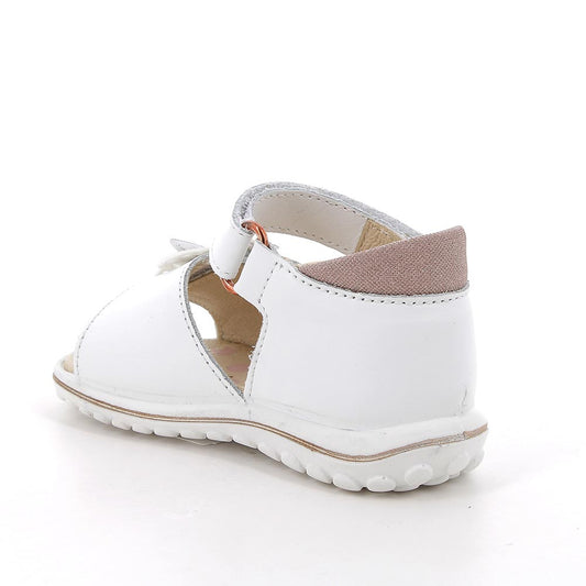 Sandalo PRIMIGI PRIMI PASSI da bambina in pelle/nappa iridescente luxor bianco