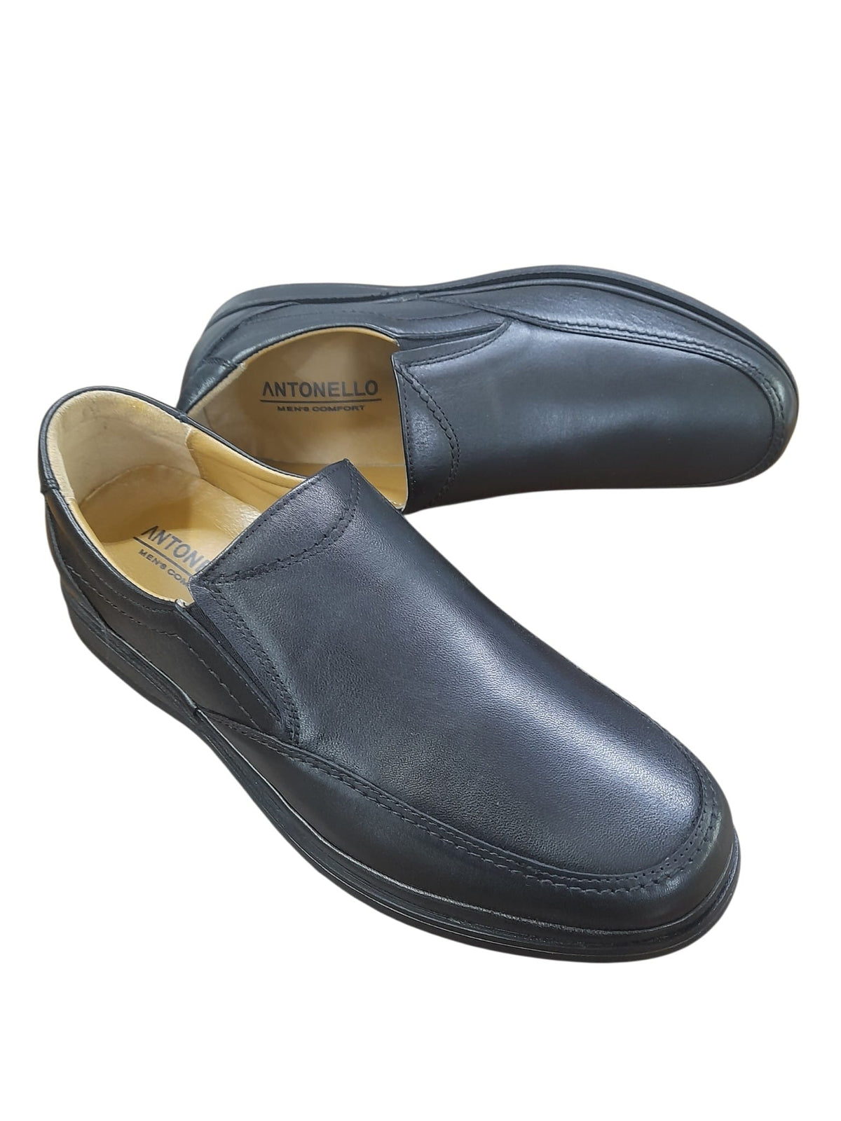 Mocassino linea confort ANTONELLO morbidone uomo MADE IN SPAIN pelle/nappa soft nero