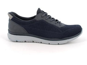 Sneakers ENVAL SOFT scarpa uomo MADE IN ITALY tessuto elasticizzato Flyknit blu notte