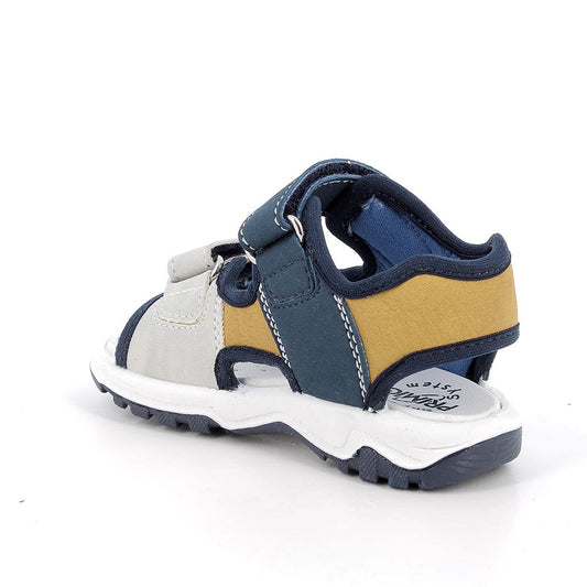 Sandalo PRIMIGI scarpa da bambino PRIMI PASSI in Nabuk gum delicato blu e ghiaccio