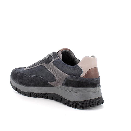 Sneakers IGI&CO scarpa sportiva uomo MADE IN ITALY in camoscio special e crosta blu