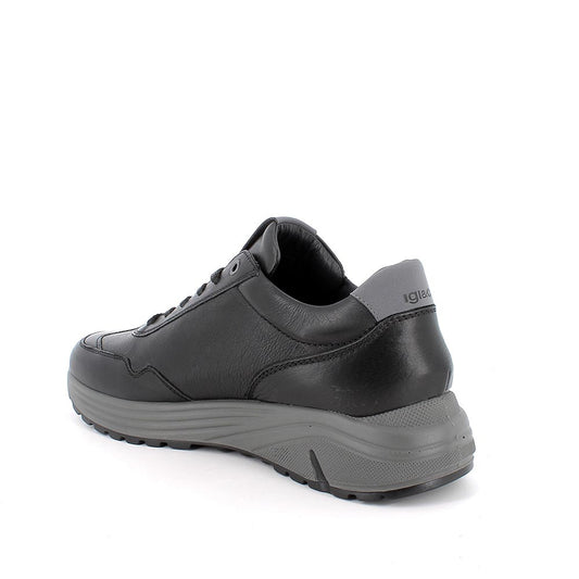 Sneakers IGI&CO scarpa sportiva da uomo MADE IN ITALY in pelle/vitello rag nero