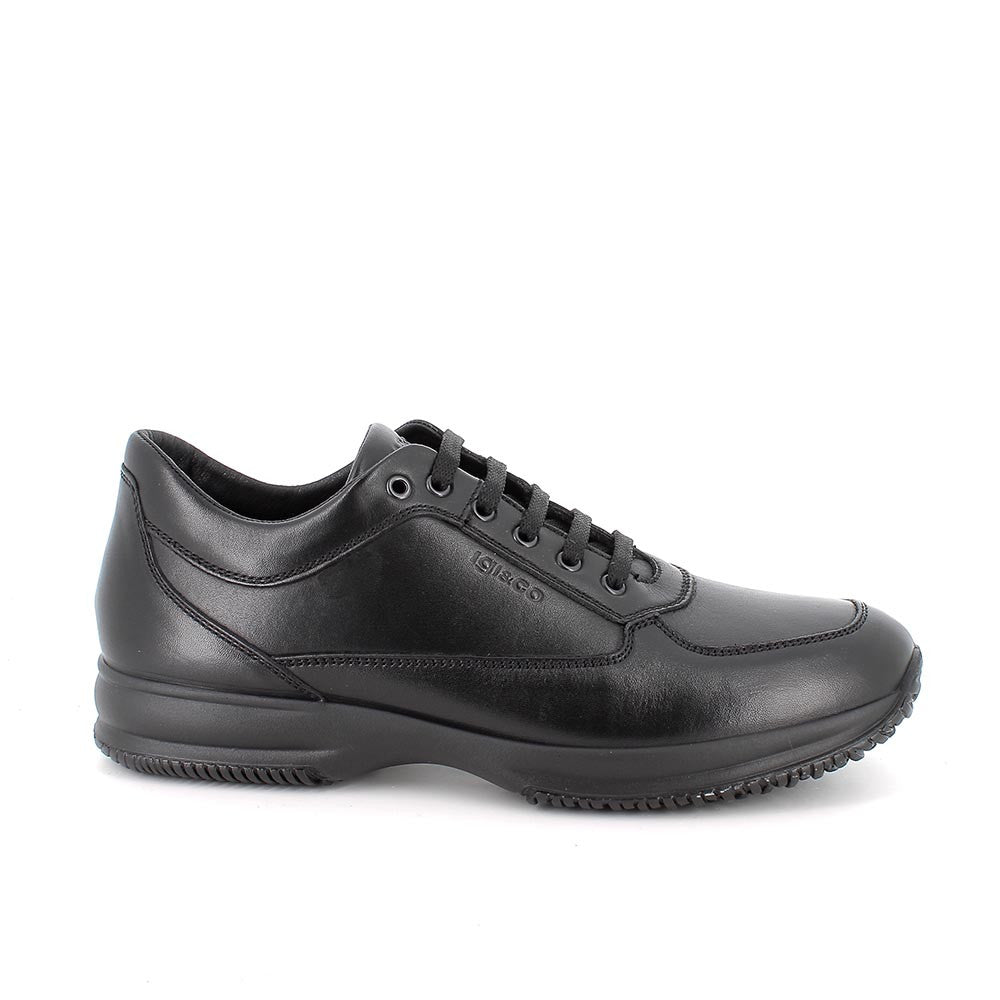 Sneakers IGI&CO scarpa sportiva/casual uomo MADE IN ITALY in pelle/vitello alfa nero
