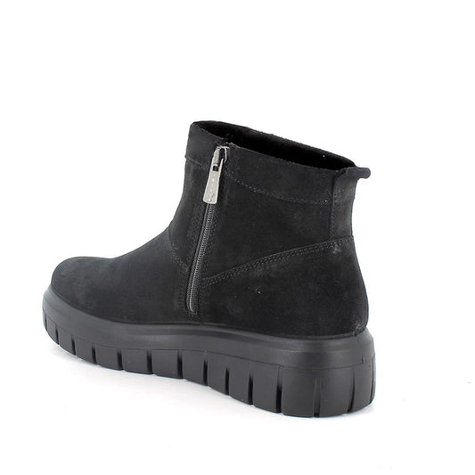 Tronchetto IGI&CO stivaletto donna MADE IN ITALY in camoscio super nero