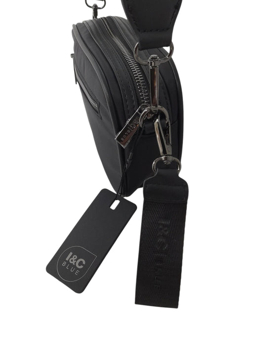 Borsa mini body-bag con mini tracolla IGI&CO in materiale nylon nero