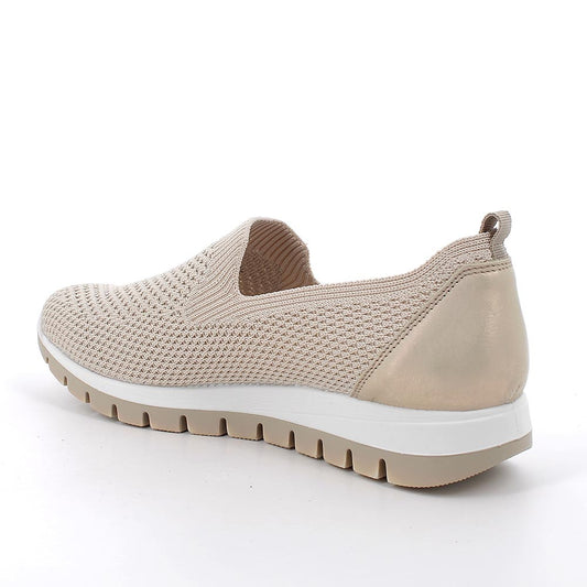 Mocassino IGI&CO scarpa donna MADE IN ITALY tessuto Flyknit elastico crema platino