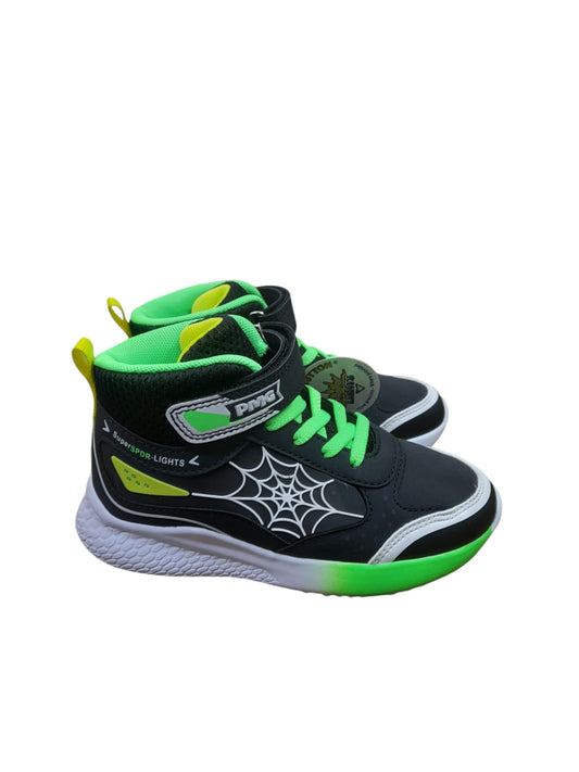 Scarpa PRIMIGI SPORT LIGHTS ginnastica bambino a luci led bambino nabuk nero rialzato