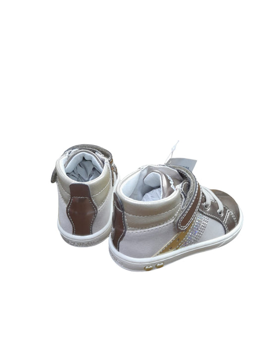 Sneaker PRIMIGI scarpa da bambina PRIMI PASSI in vernice bronzo e camoscio beige