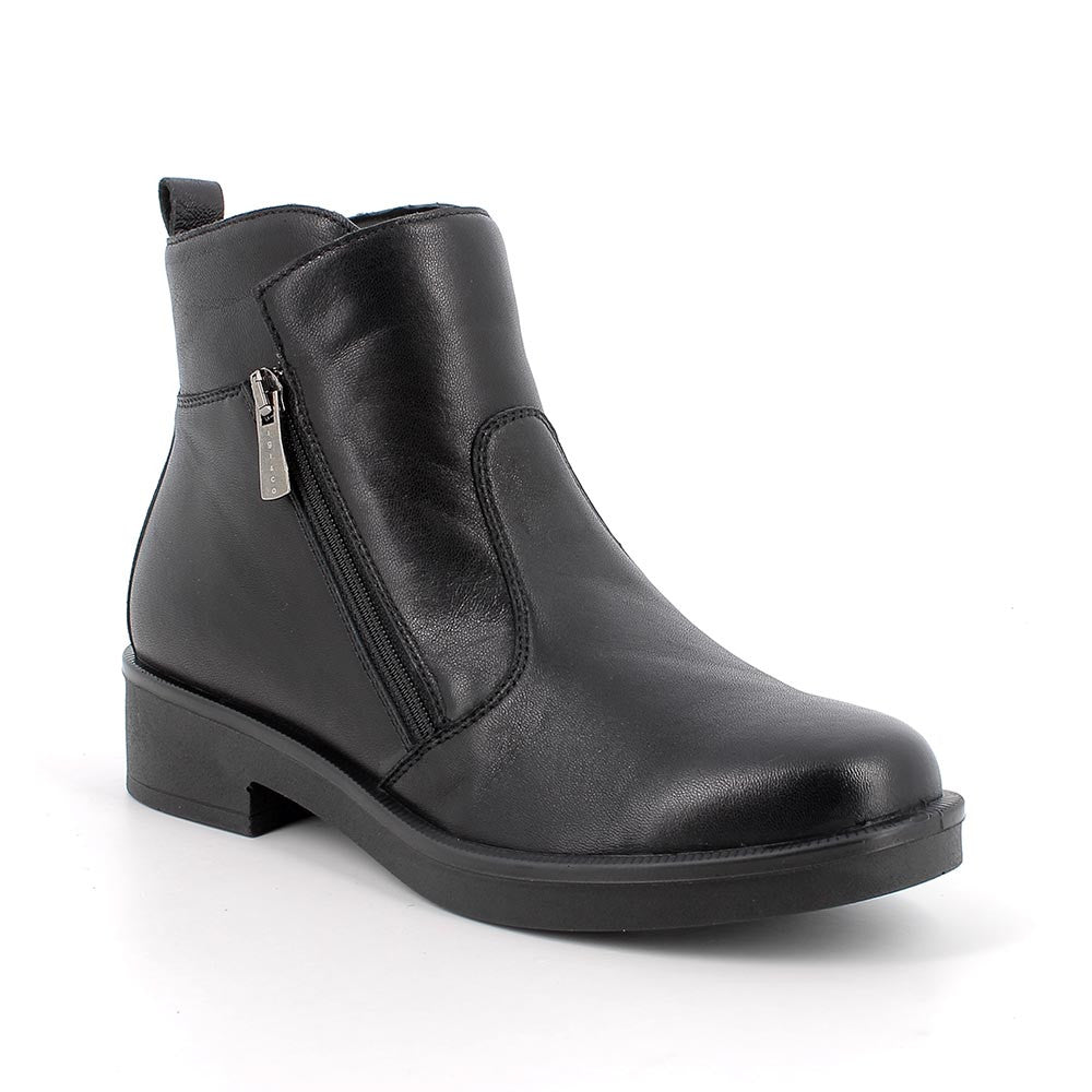 Tronchetto IGI&CO stivaletto donna MADE IN ITALY in pelle/nappa soft nero