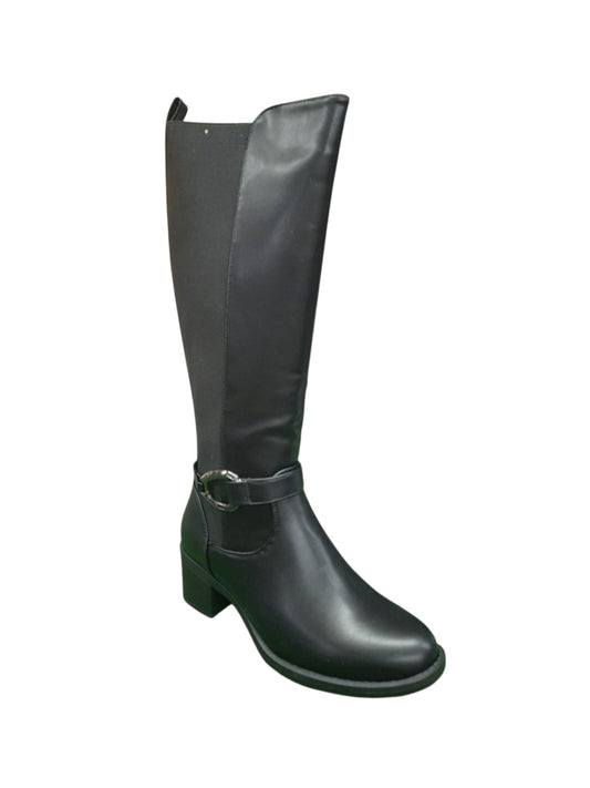 Stivale lungo AMARPIES scarpa linea comoda donna in pelle nero