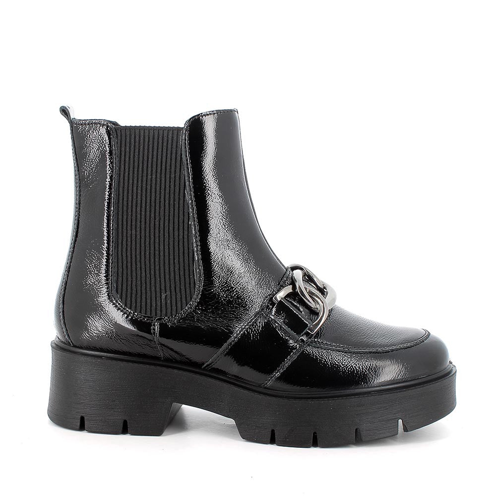 Anfibio IGI&CO scarponcino donna MADE IN ITALY in naplak nero