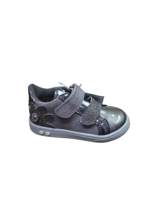 Sneakers PRIMIGI scarpa da bambina Primi Passsi in vernice e camoscio grigio