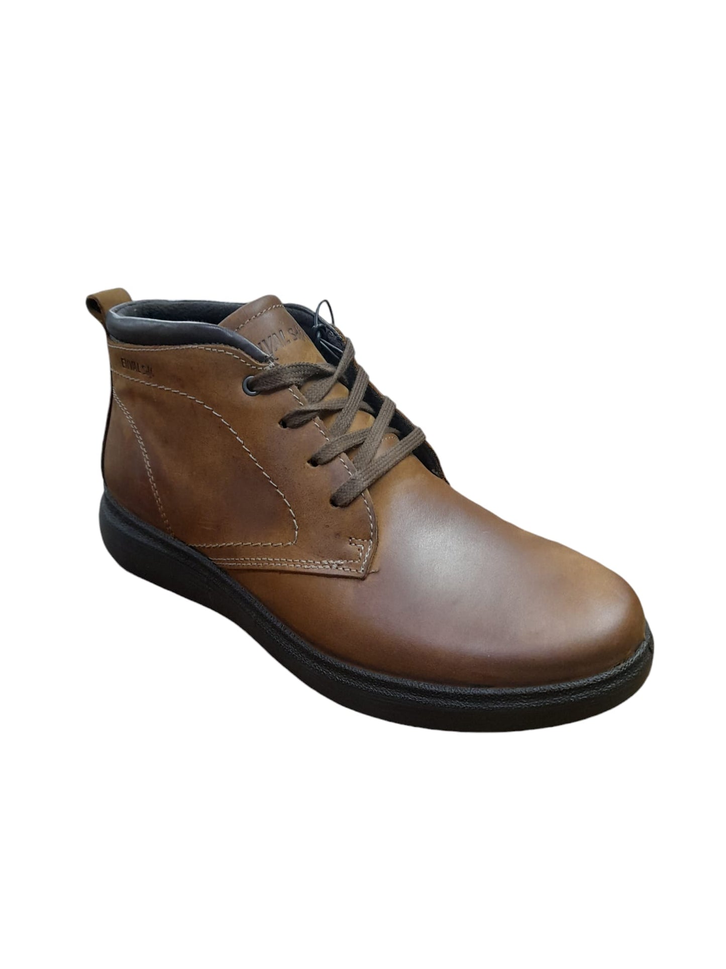 Polacchine ENVAL SOFT scarpa uomo MADE IN ITALY pelle/fiore cerato schiarito marrone