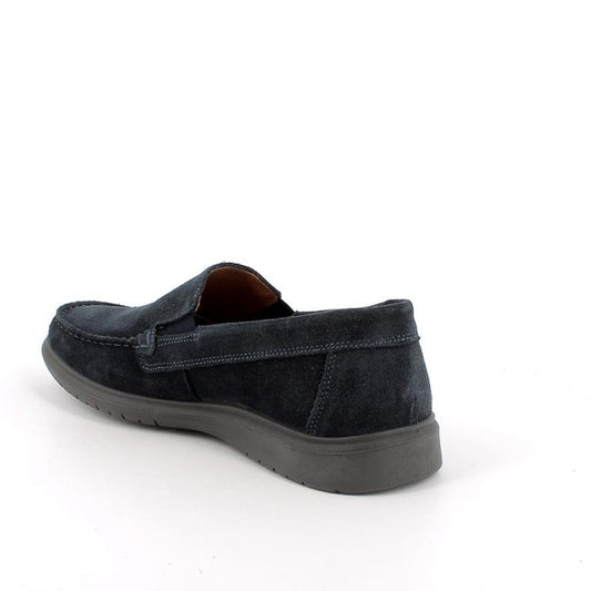 Mocassino ENVAL SOFT scarpa da uomo MADE IN ITALY in camoscio special blu scuro