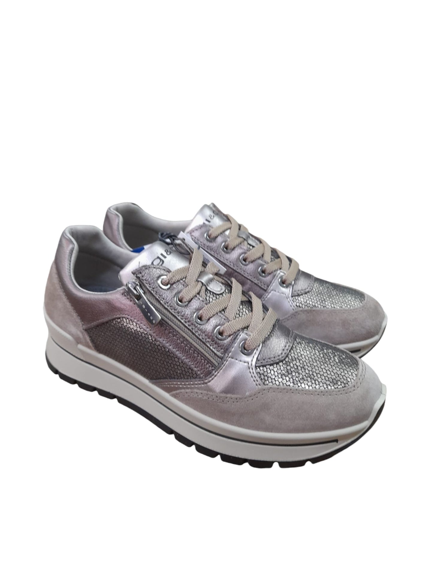 Sneakers IGI&CO scarpa sportiva donna MADE IN ITALY scamosciato max fango/beige
