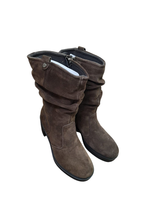 Stivale IGI&CO scarpa da donna MADE IN ITALY in camoscio soft stropicciato marrone