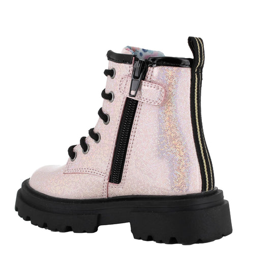 Anfibio PRIMIGI MERMAID MAGIC stivaletto da bambina lacci e cerniera in vernice rosa