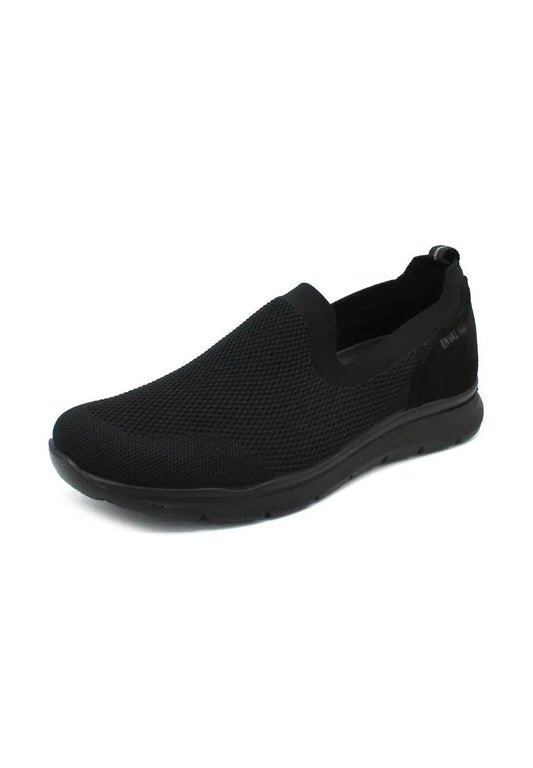 Mocassino ENVAL SOFT scarpa da uomo MADE IN ITALY tessuto elasticizzato Flyknit nero