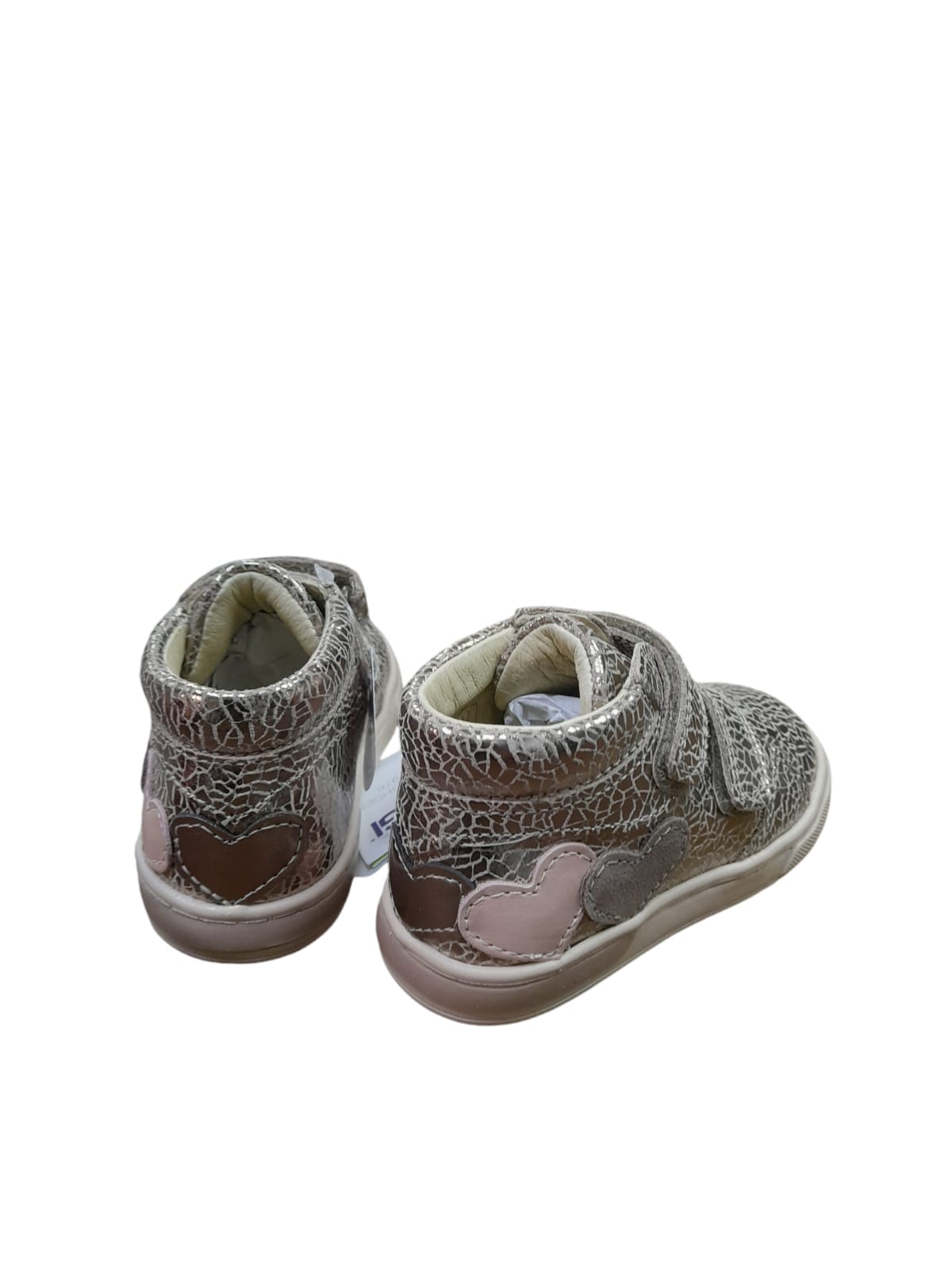 Sneakers PRIMIGI scarpa da bambina Primi Passsi in camoscio cracrè metal nude