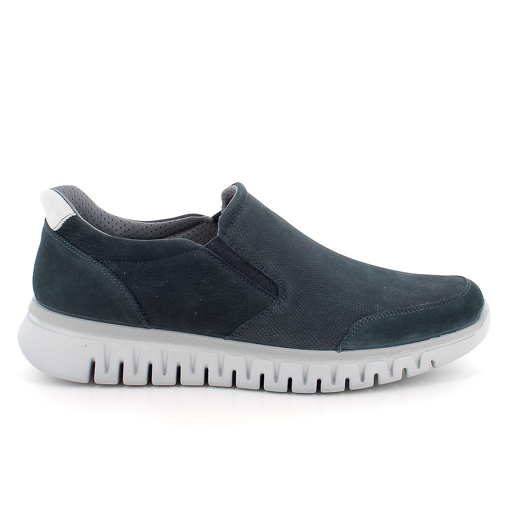 Mocassino IGI&CO scarpa da uomo MADE IN ITALY in nabuk gum blu notte
