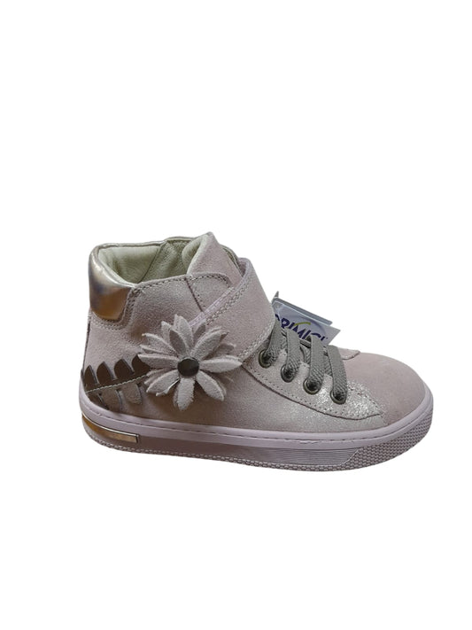 Sneakers PRIMIGI scarpa da bambina a colletto rialzato in camoscio brinato carne