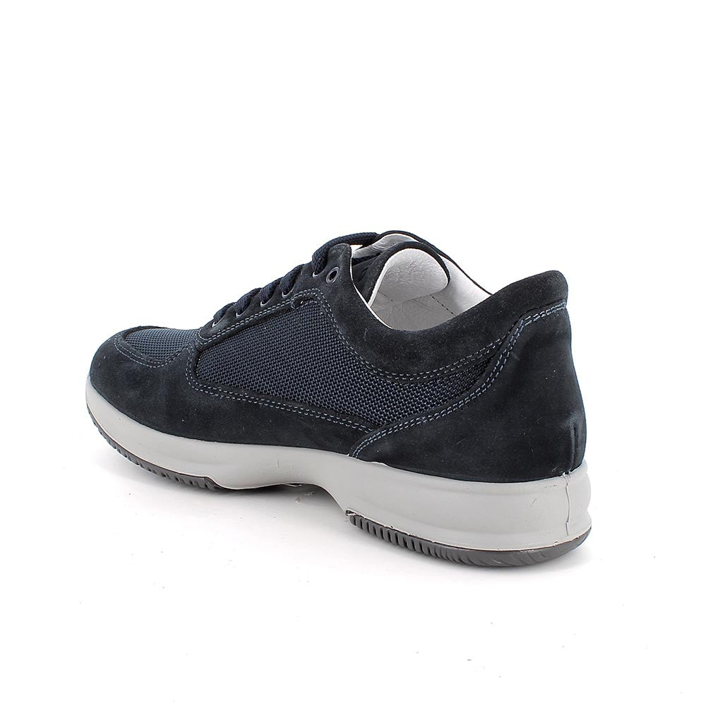 Sneakers IGI&CO scarpa Interactive uomo MADE IN ITALY in Camoscio e tessuto blu notte