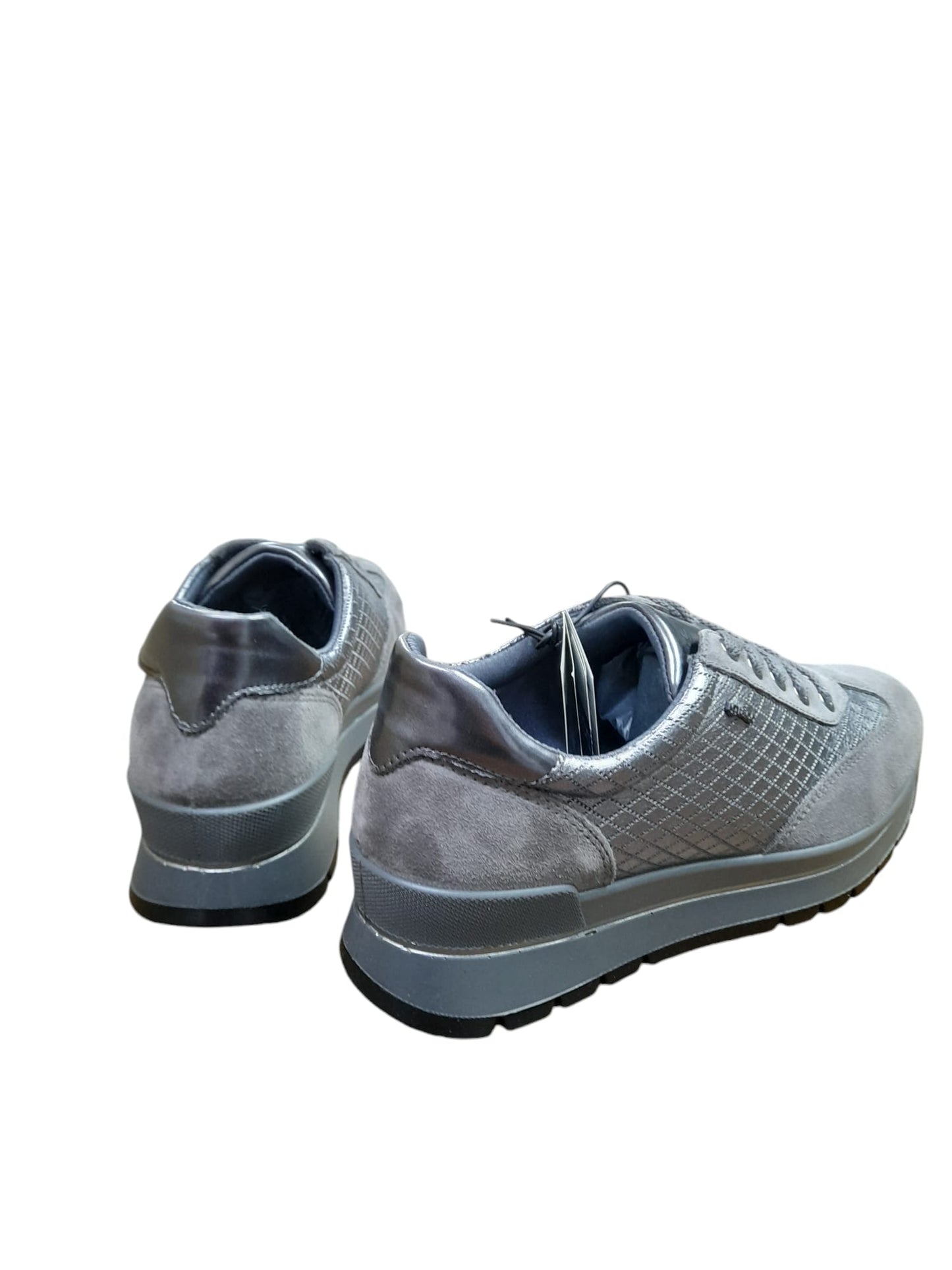 Sneakers IGI&CO scarpa sportiva donna MADE IN ITALY scamosciato e pelle/fiore grigio